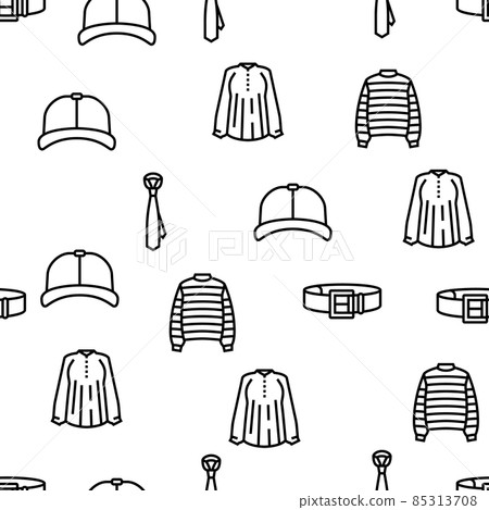 Clothes And Wearing Accessories Vector Seamless Pattern 85313708