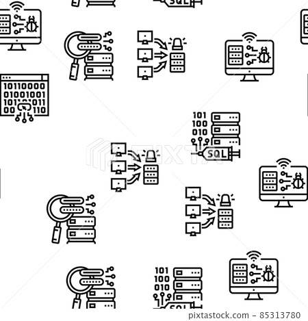 Cyber Crime Internet Business Vector Seamless Pattern 85313780