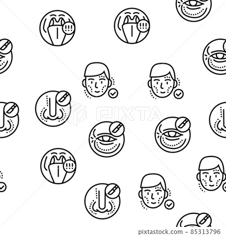 Otorhinolaryngology Treatment Vector Seamless Pattern 85313796