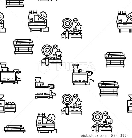 Olive Production And Harvesting Vector Seamless Pattern 85313974