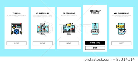 Social Networking Online App Onboarding Icons Set Vector 85314114