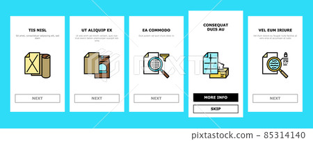 Paper List For Printing Poster Onboarding Icons Set Vector 85314140