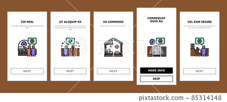 Dismantling Construction Process Onboarding Icons Set Vector 85314148
