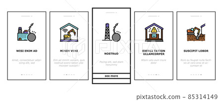 Dismantling Construction Process Onboarding Icons Set Vector 85314149
