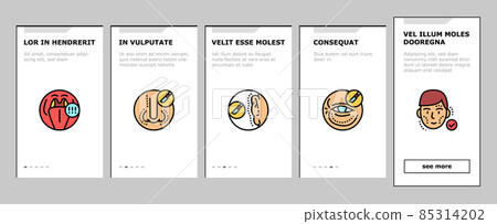 Otorhinolaryngology Treatment Onboarding Icons Set Vector 85314202