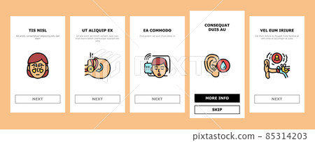 Otorhinolaryngology Treatment Onboarding Icons Set Vector Otorhinolaryngology Treatment Onboarding Icons Set Vector 85314203
