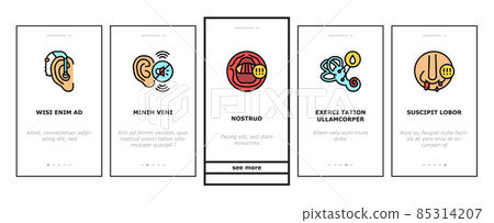 Otorhinolaryngology Treatment Onboarding Icons Set Vector Otorhinolaryngology Treatment Onboarding Icons Set Vector 85314207