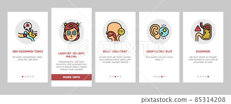 Otorhinolaryngology Treatment Onboarding Icons Set Vector Otorhinolaryngology Treatment Onboarding Icons Set Vector 85314208