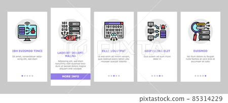 Cyber Crime Internet Business Onboarding Icons Set Vector Cyber Crime Internet Business Onboarding Icons Set Vector 85314229
