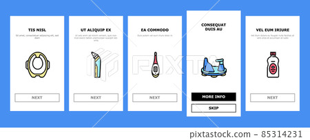 Baby Accessories And Equipment Onboarding Icons Set Vector Baby Accessories And Equipment Onboarding Icons Set Vector 85314231