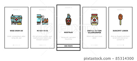 Maple Syrup Delicious Liquid Onboarding Icons Set Vector Maple Syrup Delicious Liquid Onboarding Icons Set Vector 85314300