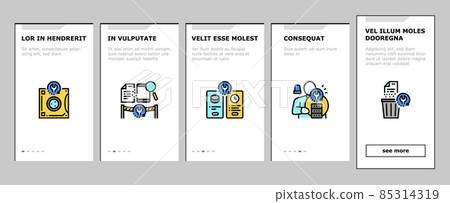 Data Recovery Computer Processing Onboarding Icons Set Vector 85314319