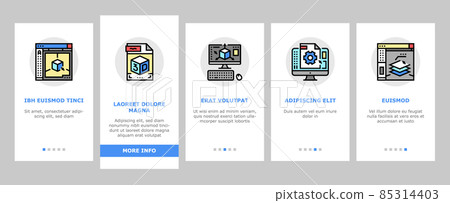 3d Modelling Software And Device Onboarding Icons Set Vector 85314403