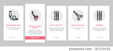 Medical Instrument And Equipment Onboarding Icons Set Vector Medical Instrument And Equipment Onboarding Icons Set Vector 85314416