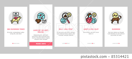 Hospital Pet Health Examination Onboarding Icons Set Vector 85314421