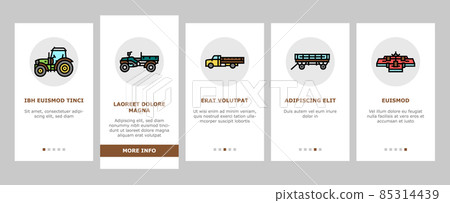 Farm Equipment And Transport Onboarding Icons Set Vector Farm Equipment And Transport Onboarding Icons Set Vector 85314439