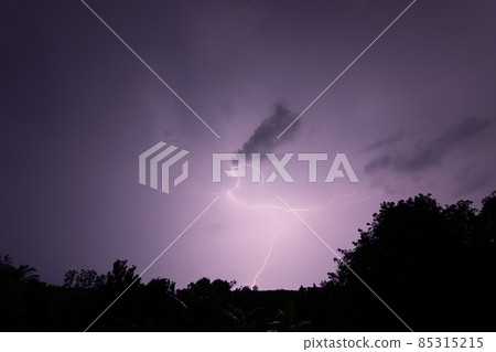 Lightning strike at night 85315215