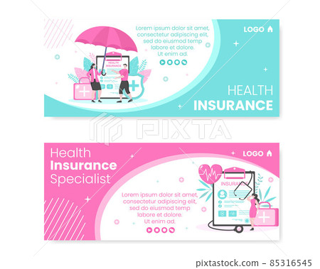 Health Care Banner Template Flat Design Illustration Editable of Square Background for Social media, Greeting Card and Web 85316545