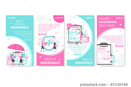 Health Care Stories Template Flat Design Illustration Editable of Square Background for Social media, Greeting Card and Web 85316546