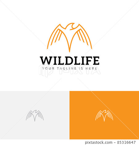 Hawk Eagle Falcon Wings Wildlife Bird Monoline Logo Template Hawk Eagle Falcon Wings Wildlife Bird Monoline Logo Template 85316647