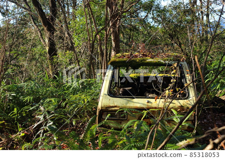 Car abandoned in the mountains 85318053