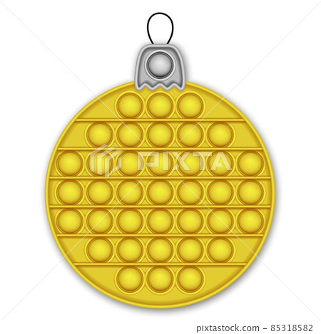 Christmas ball. Realistic pop It fidget antistress toy. Vector illustration trendy toy on white background 85318582