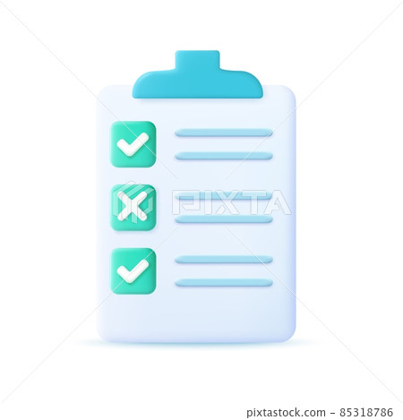 Clipboard and check marks Clipboard and check marks 85318786