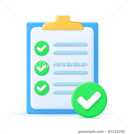 Clipboard and check marks Clipboard and check marks 85318792