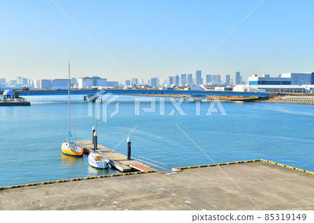 Overlooking the area around Wakasu Bridge / Sunamachi Minami Canal (Koto-ku, Tokyo) [2021.12] 85319149