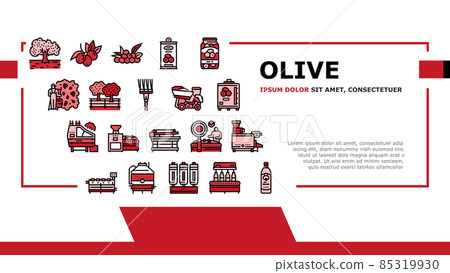 Olive Production And Harvesting Landing Header Vector Olive Production And Harvesting Landing Header Vector 85319930