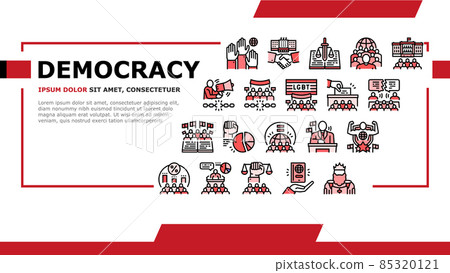 Democracy Government Politic Landing Header Vector Democracy Government Politic Landing Header Vector 85320121