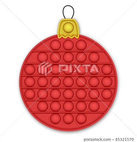 Christmas ball. Realistic pop it fidget antistress toy. 85321570