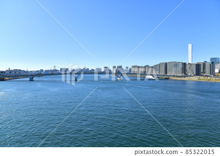 View toward Toyosu Ohashi from Harumi Ohashi (Koto-ku, Tokyo) [2021.12] 85322015