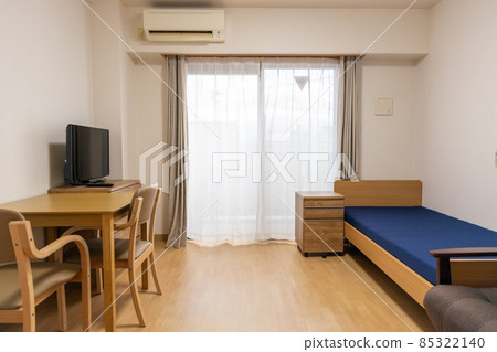 Inside the room of a studio apartment for the elderly with rental furniture Inside the room of a studio apartment for the elderly with rental furniture 85322140
