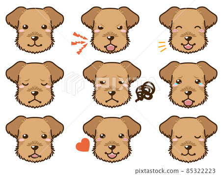 Airedale Terrier (Welsh Terrier / Irish Terrier) 的面部表情臉圖標 85322223