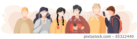 Group of people standing together, community and togetherness concept diversity portrait 85322440