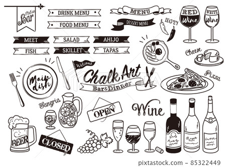 Chalk art design BAR dinner 85322449