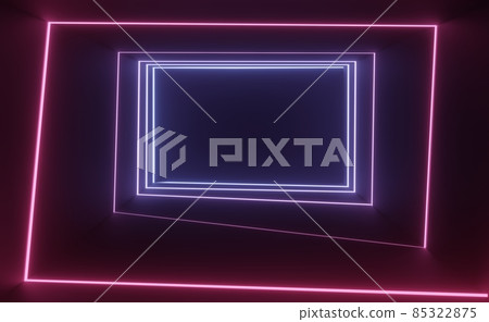3d render of RGB neon light on darkness background. Abstract Laser lines show at night. Ultraviolet spectrum beam scene 3d render of RGB neon light on darkness background. Abstract Laser lines show at night. Ultraviolet spectrum beam scene 85322875