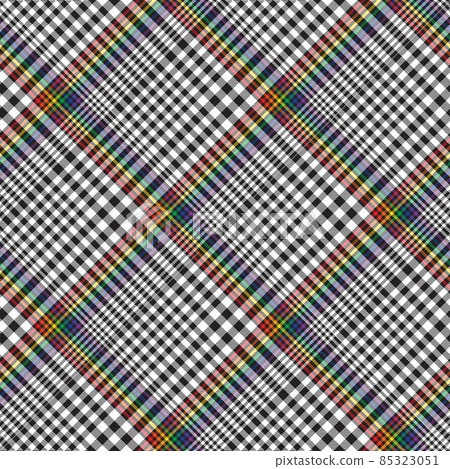 Rainbow Diagonal Plaid Tartan textured Seamless Pattern Design 85323051
