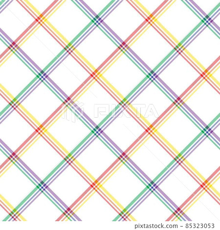 Rainbow Diagonal Plaid Tartan textured Seamless Pattern Design 85323053