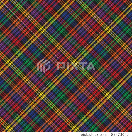 Rainbow Diagonal Plaid Tartan textured Seamless Pattern Design Rainbow Diagonal Plaid Tartan textured Seamless Pattern Design 85323092