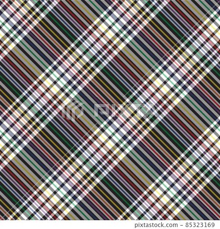 Rainbow Diagonal Plaid Tartan textured Seamless Pattern Design 85323169