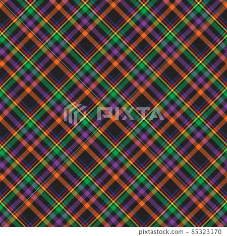 Rainbow Diagonal Plaid Tartan textured Seamless Pattern Design 85323170