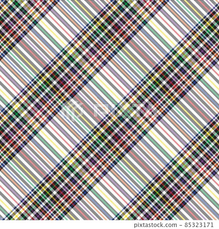 Rainbow Diagonal Plaid Tartan textured Seamless Pattern Design 85323171