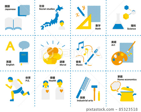 Simple junior high school / subject icon material 85323518