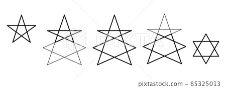 Pentagram and hexagram, hidden in the Mystic Lamb symbol. In the Book of Revelation the Christ appears as a mystical lamb, as a symbol of seven horns and seven eyes which are the seven spirits of God. 85325013