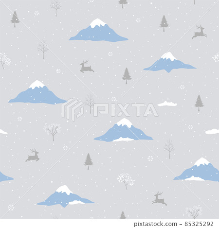 Nature village on winter seamless pattern for new year or Christmas theme 85325292