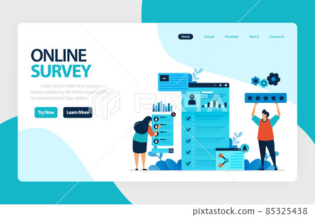 Landing page online survey. Exams Choices Flat character for learning and survey consultants. research feedback opinion, choice checklist. for banner, illustration, web, website, mobile apps, flyer Landing page online survey. Exams Choices Flat character for learning and survey consultants. research feedback opinion, choice checklist. for banner, illustration, web, website, mobile apps, flyer 85325438