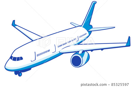 Illustration of a passenger plane / airplane [Composition seen from diagonally above] 85325597