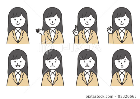 Female suit office worker business illustration vector AI material 85326663